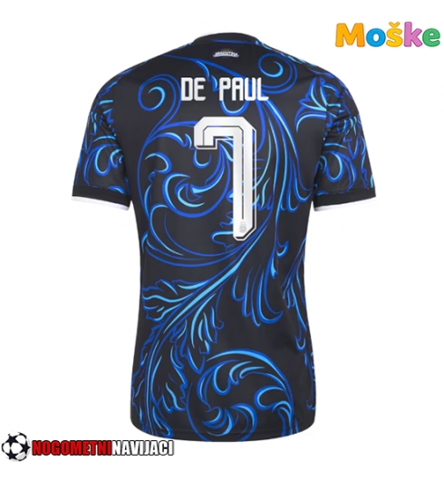 Moške Nogometnih dresov Argentina Rodrigo De Paul #7 Gostujoči SP 2026 Kratki rokavi Moške Nogometnih dresov Argentina Rodrigo De Paul #7 Gostujoči SP 2026 Kratki rokavi